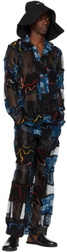 Bloke Black & Blue Patchwork Shirt