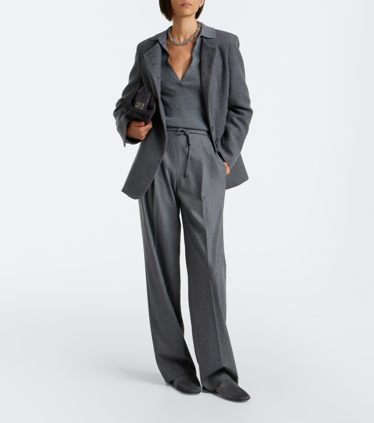 Max Mara Belted cashmere-blend wide-leg pants