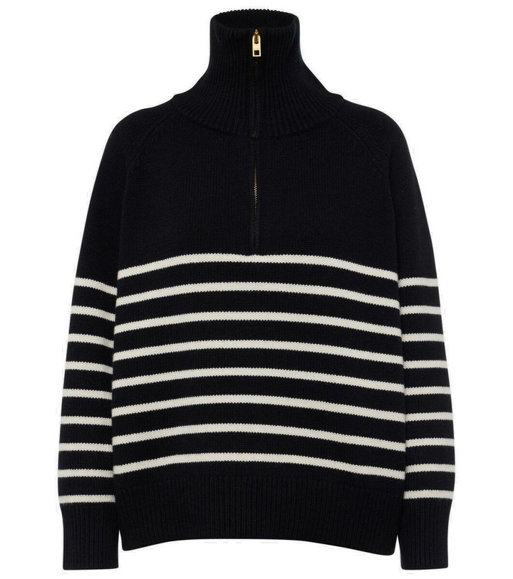 Photo: Nili Lotan Ganze striped cashmere half-zip sweater