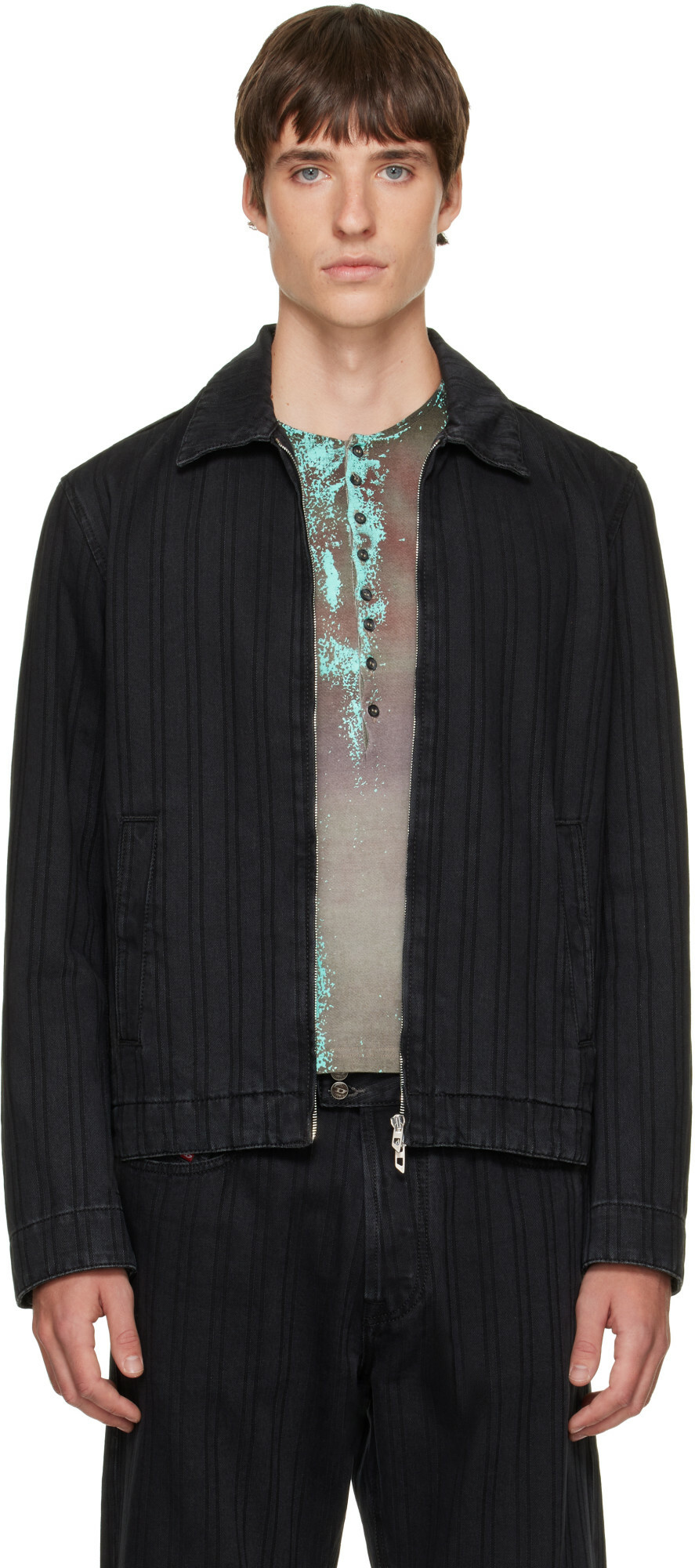 Diesel Red & Blue D-Krap-Fse Denim Jacket Diesel