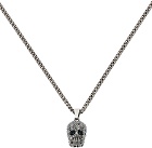Alexander McQueen Gunmetal Crystal Skull Necklace