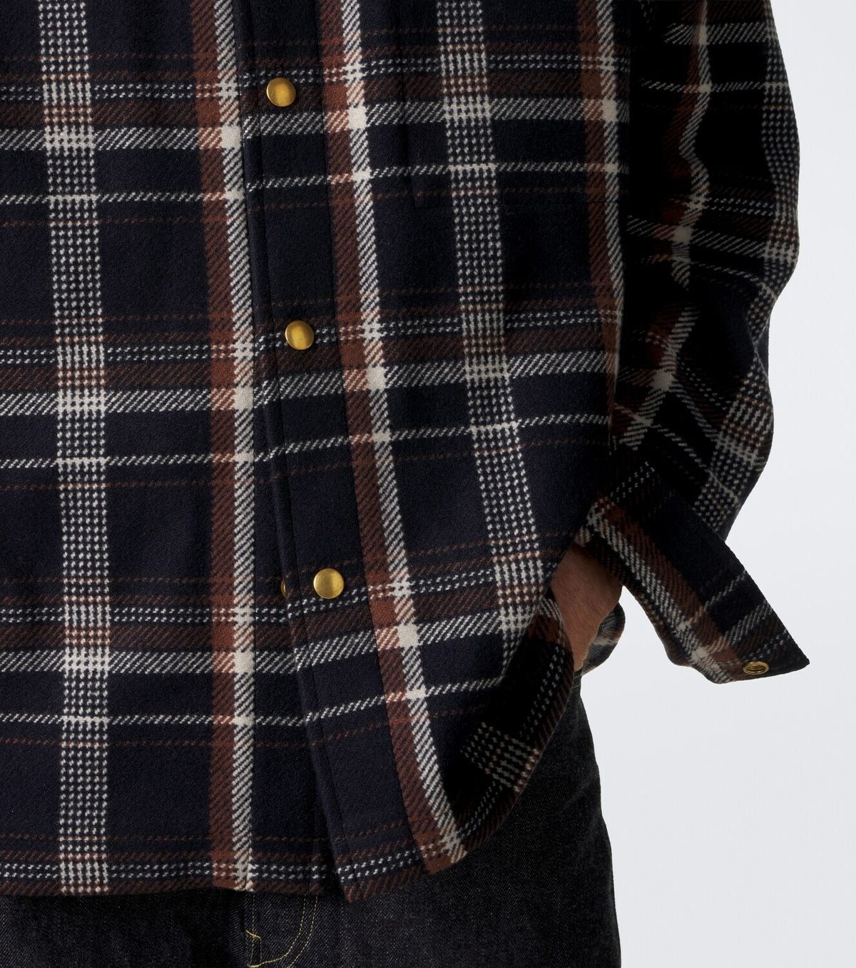 A.Presse Checked wool and cashmere overshirt