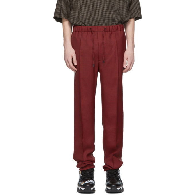 Photo: Fendi Red and Black Micro Houndstooth Trousers