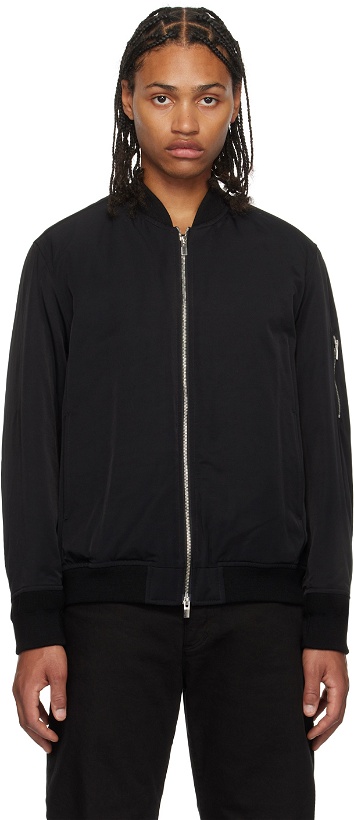 Photo: ATTACHMENT Black Insulated Bomber Jacket
