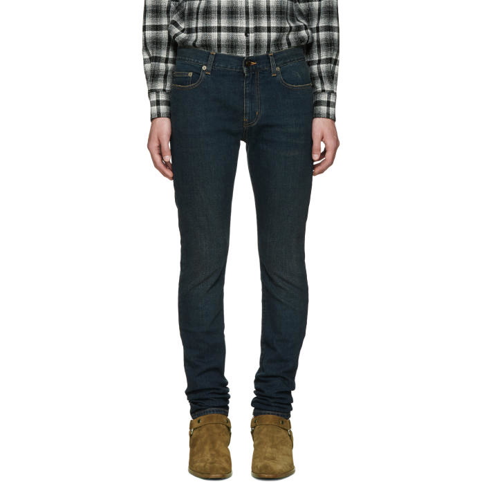 Photo: Saint Laurent Indigo Original Low Waisted Skinny Jeans