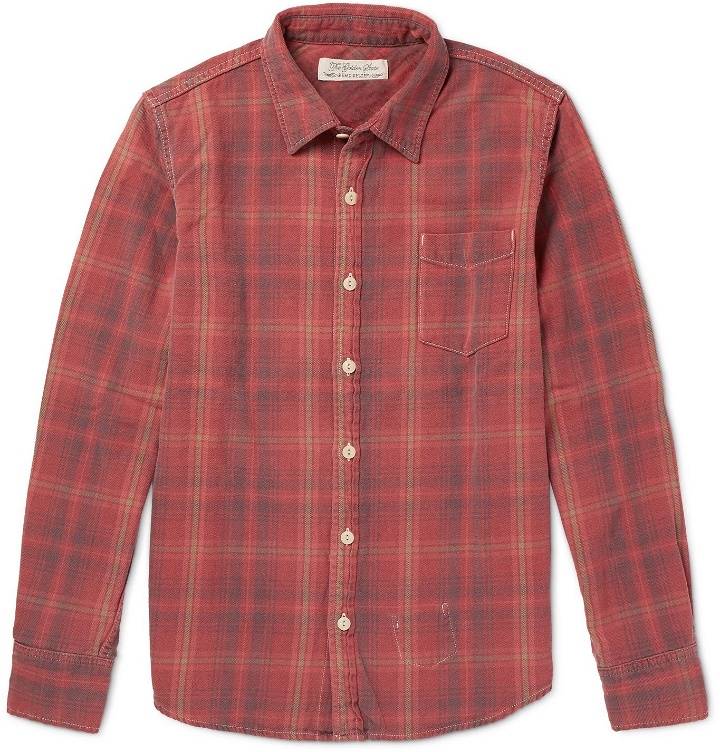 Photo: Remi Relief - Checked Cotton-Flannel Shirt - Red