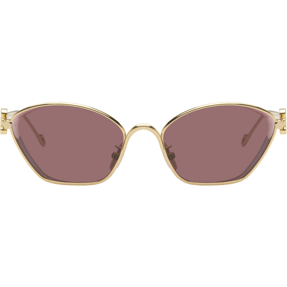 LOEWE Gold Anagram Hexagonal Sunglasses