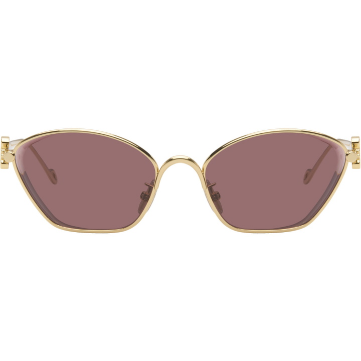 Photo: LOEWE Gold Anagram Hexagonal Sunglasses
