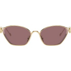 LOEWE Gold Anagram Hexagonal Sunglasses