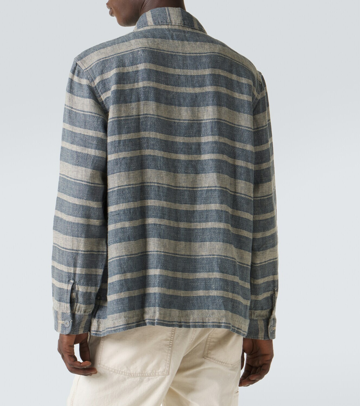 RRL Striped linen overshirt
