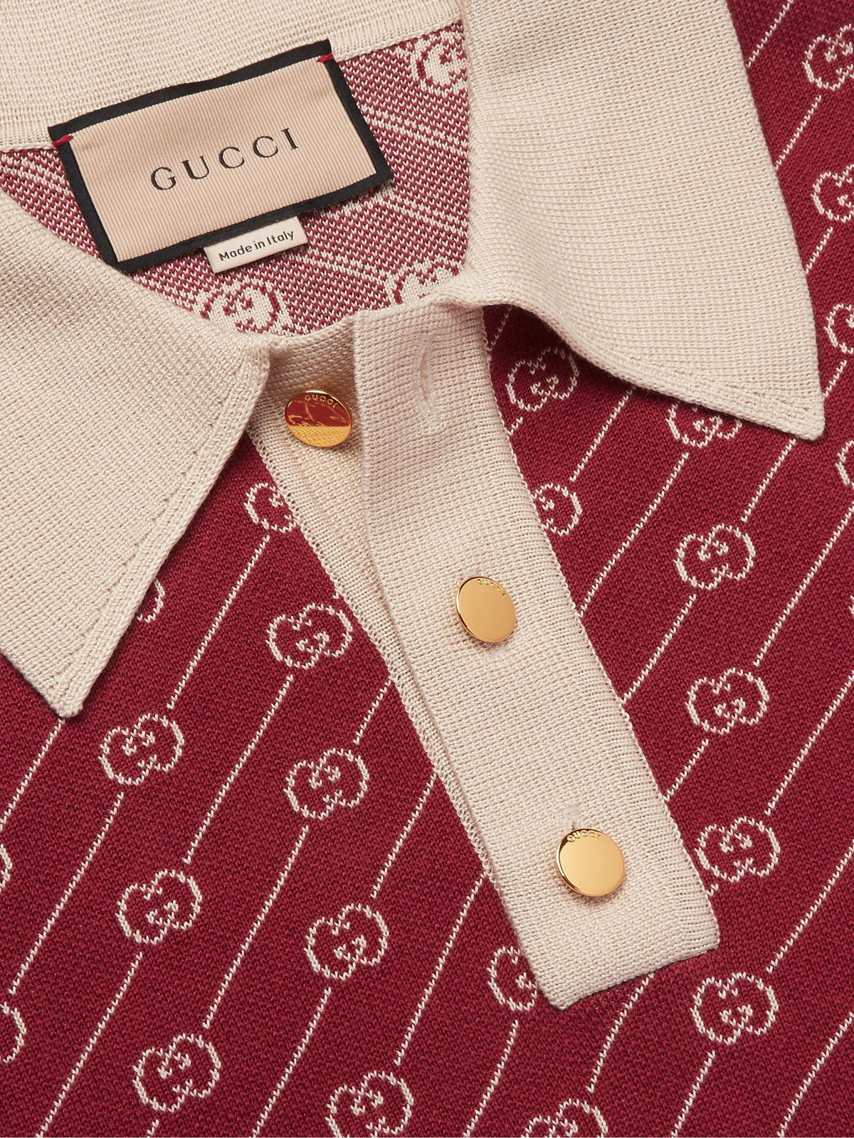 Gucci GG Supreme Silk Shirt in Khaki