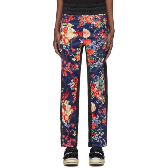 Photo: Palm Angels Blue and Black Blooming Lounge Pants