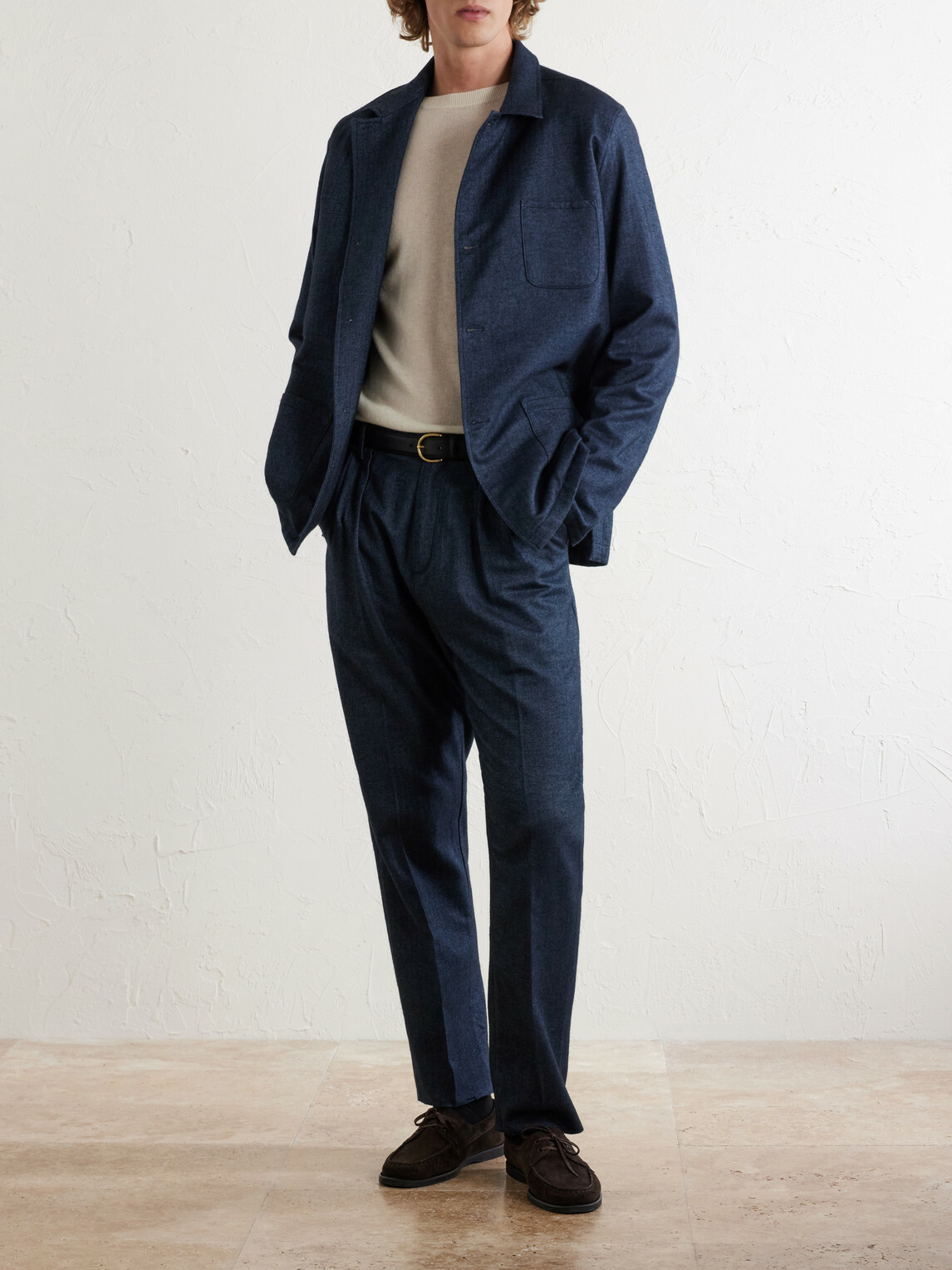 Massimo Alba - Stan Straight-Leg Pleated Cotton Trousers - Blue