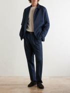Massimo Alba - Stan Straight-Leg Pleated Cotton Trousers - Blue