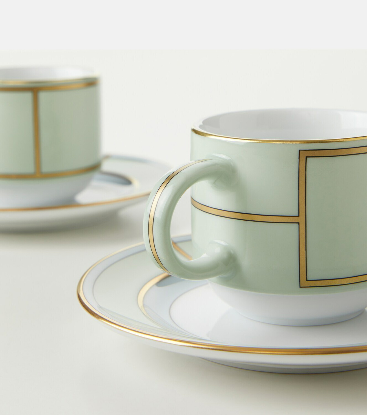 Ginori 1735 Diva set of 2 porcelain espresso cups and saucers