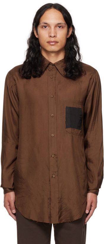 Photo: Edward Cuming SSENSE Exclusive Brown Patched Shirt