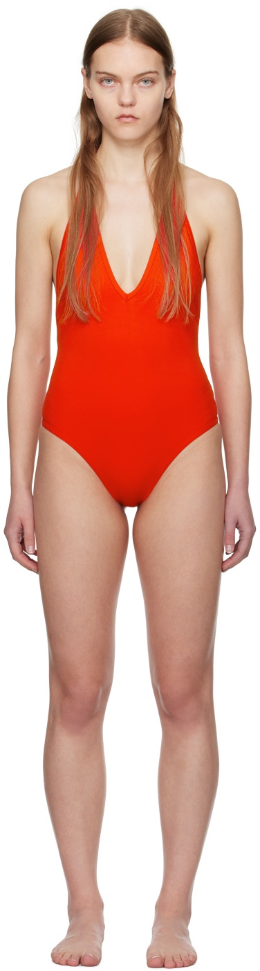 Photo: Bottega Veneta Red Halter Neck Swimsuit