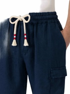 MC2 Saint Barth Man Navy Blue Linen Bermuda Marseille