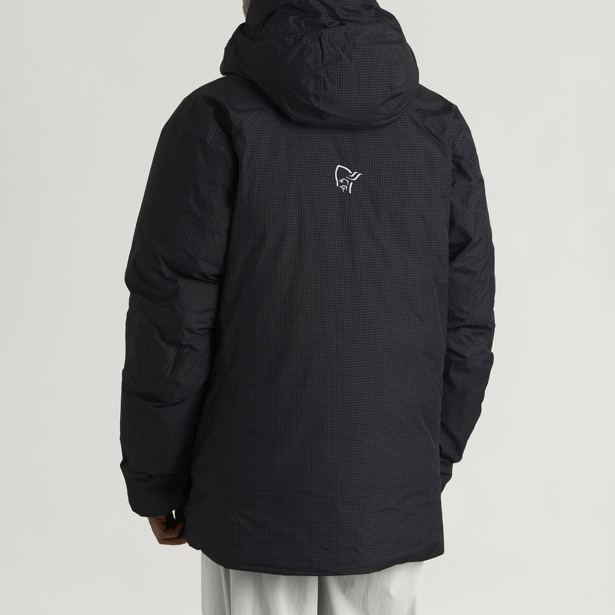 Norrona Men's Trollveggen Dri2 Down 800 Hooded Jacket in Caviar Black