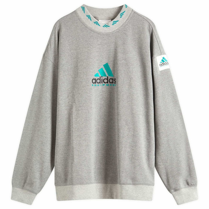 Photo: Adidas Men's EQT Reflective Crewneck Sweatshirt in Medium Grey Heather