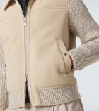 Eleventy Shearling-lined suede jacket