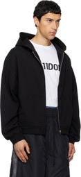 We11done Black 'WE11DONE' Zip-Up Hoodie