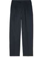 NN07 - Fritz 1062 Tapered Pleated Stretch-Cotton Seersucker Suit Trousers - Blue