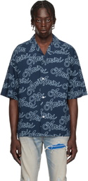 AMIRI Navy 'Amiri' Script Bowling Shirt