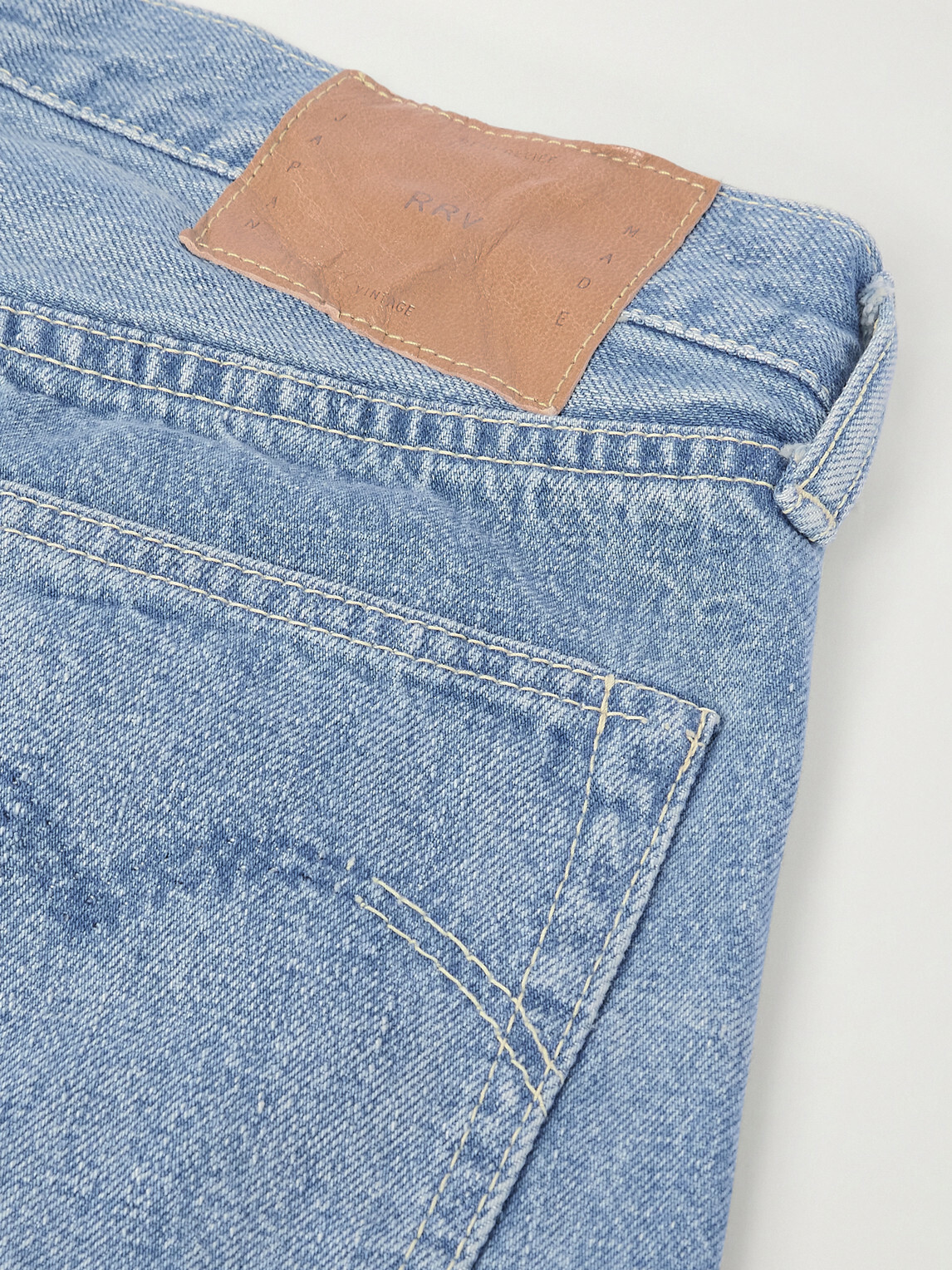 Remi Relief - 1954 Straight-Leg Cropped Distressed Jeans - Blue