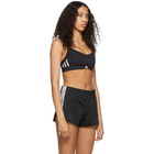 adidas Originals Black All Me 3-Stripes Sports Bra