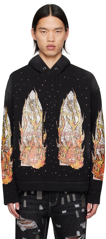 Photo: Who Decides War Black Flame Glass Hoodie
