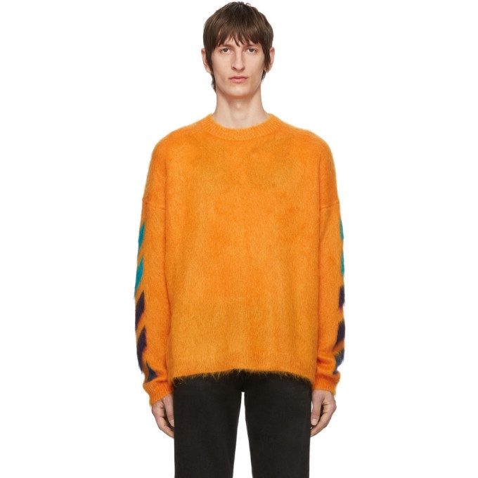 Photo: Off-White Orange Brushed Diag Sweater