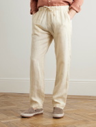 Hartford - Joggy Straight-Leg Linen Drawstring Trousers - Yellow