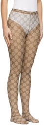 Gucci Beige & Brown GG Tights
