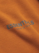 FEAR OF GOD ESSENTIALS - Logo-Print Cotton-Blend Jersey Sweatshirt - Brown