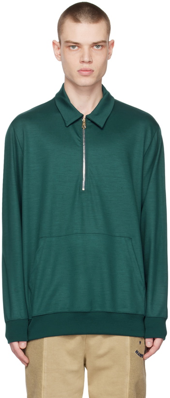 Photo: Paul Smith Green Stripe Long Sleeve Polo