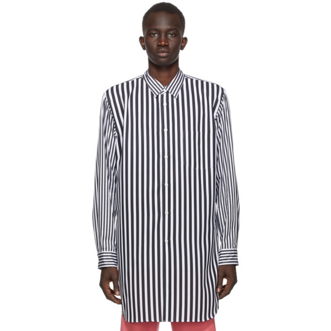 Photo: Comme des Garcons Homme Plus Black and White Broadcloth Stripe Shirt