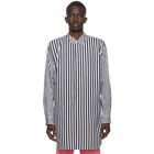 Comme des Garcons Homme Plus Black and White Broadcloth Stripe Shirt