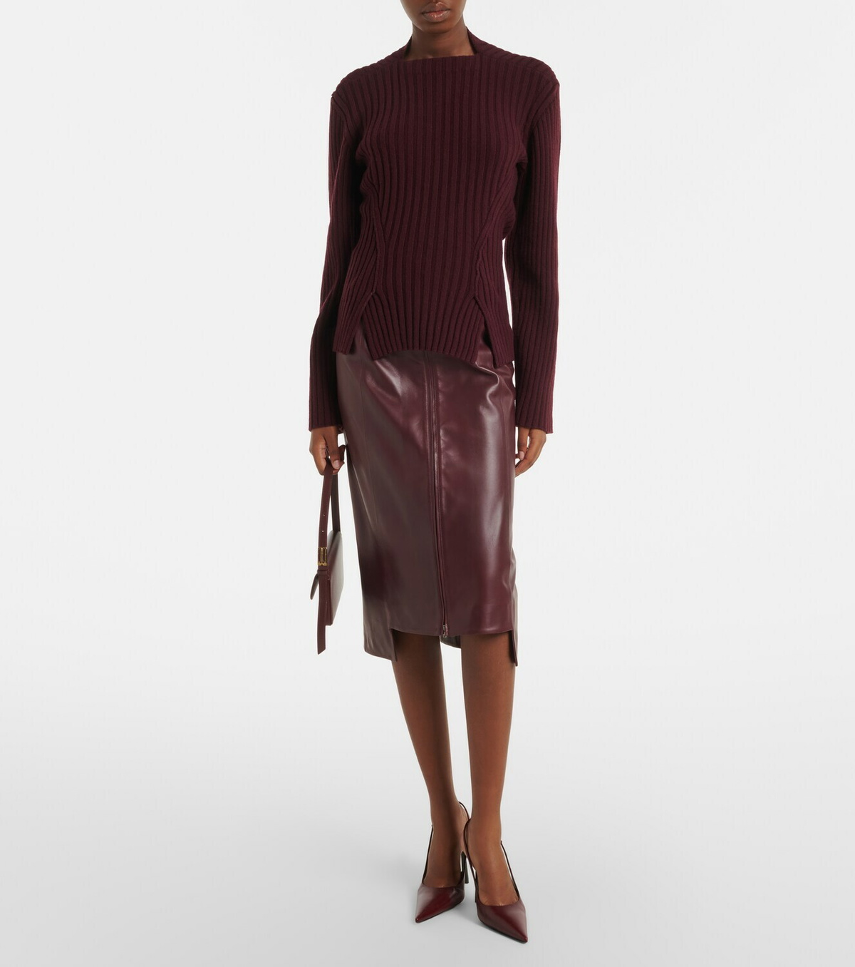 Victoria Beckham Ribbed-knit wool and cashmere sweater