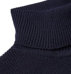 SALLE PRIVÉE - Art Ribbed Virgin Wool Rollneck Sweater - Blue
