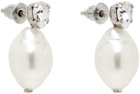 Simone Rocha Silver & White Egg Stud Earrings
