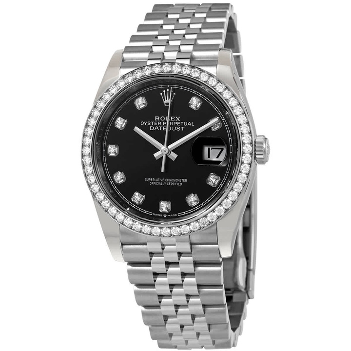 Photo: Rolex Datejust 36 Black Diamond Dial Automatic Unisex Jubilee Watch 126284BKDJ