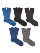 Falke - Airport Six-Pack Virgin Wool-Blend Socks - Blue
