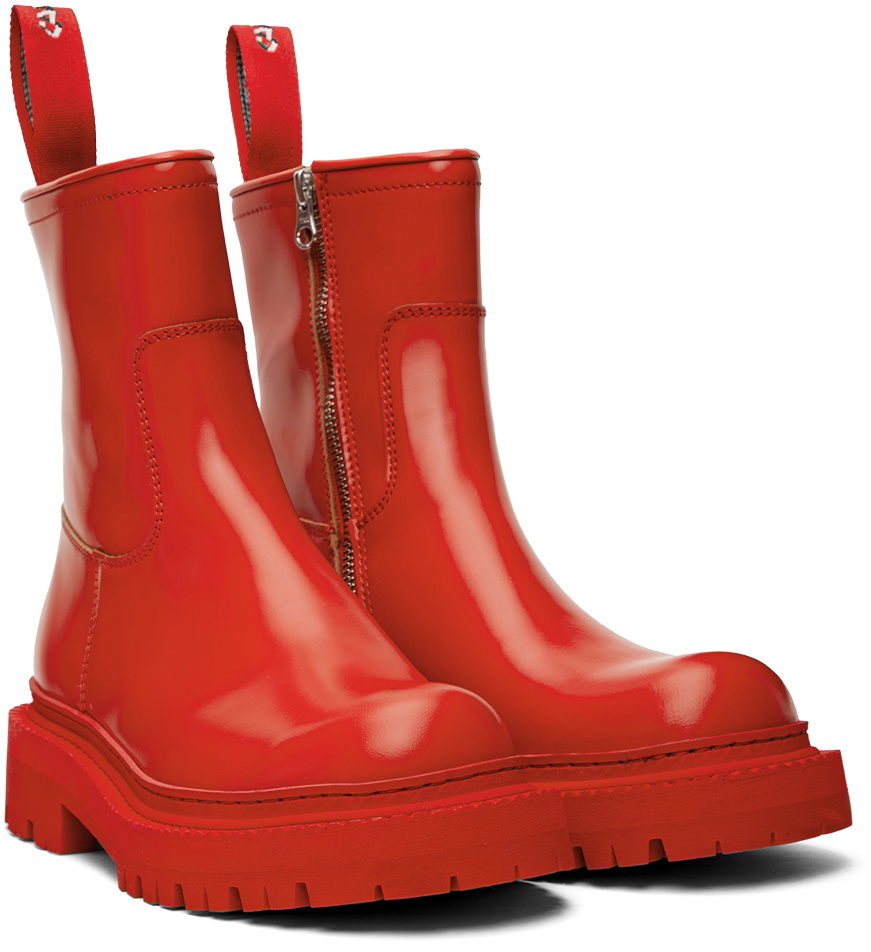 CamperLab Red Eki Zip Boots CamperLab CamperLab Red Eki Zip Boots CamperLab