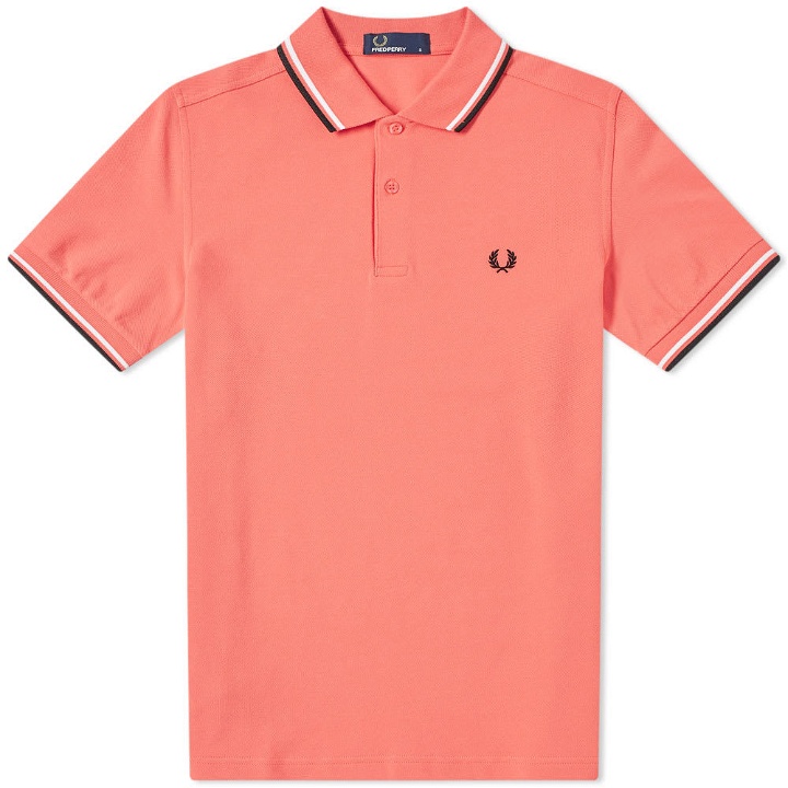 Photo: Fred Perry Authentic Twin Tipped Polo Tropical Red