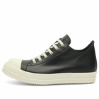 Rick Owens Men's Leather Low Sneaks in Black/Milk/Milk