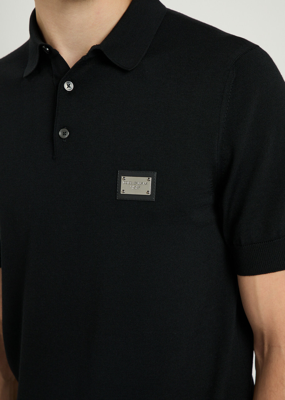 Dolce & Gabbana Wool Polo Shirt Black