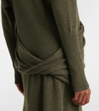 Ferragamo Draped wool and cashmere polo dress