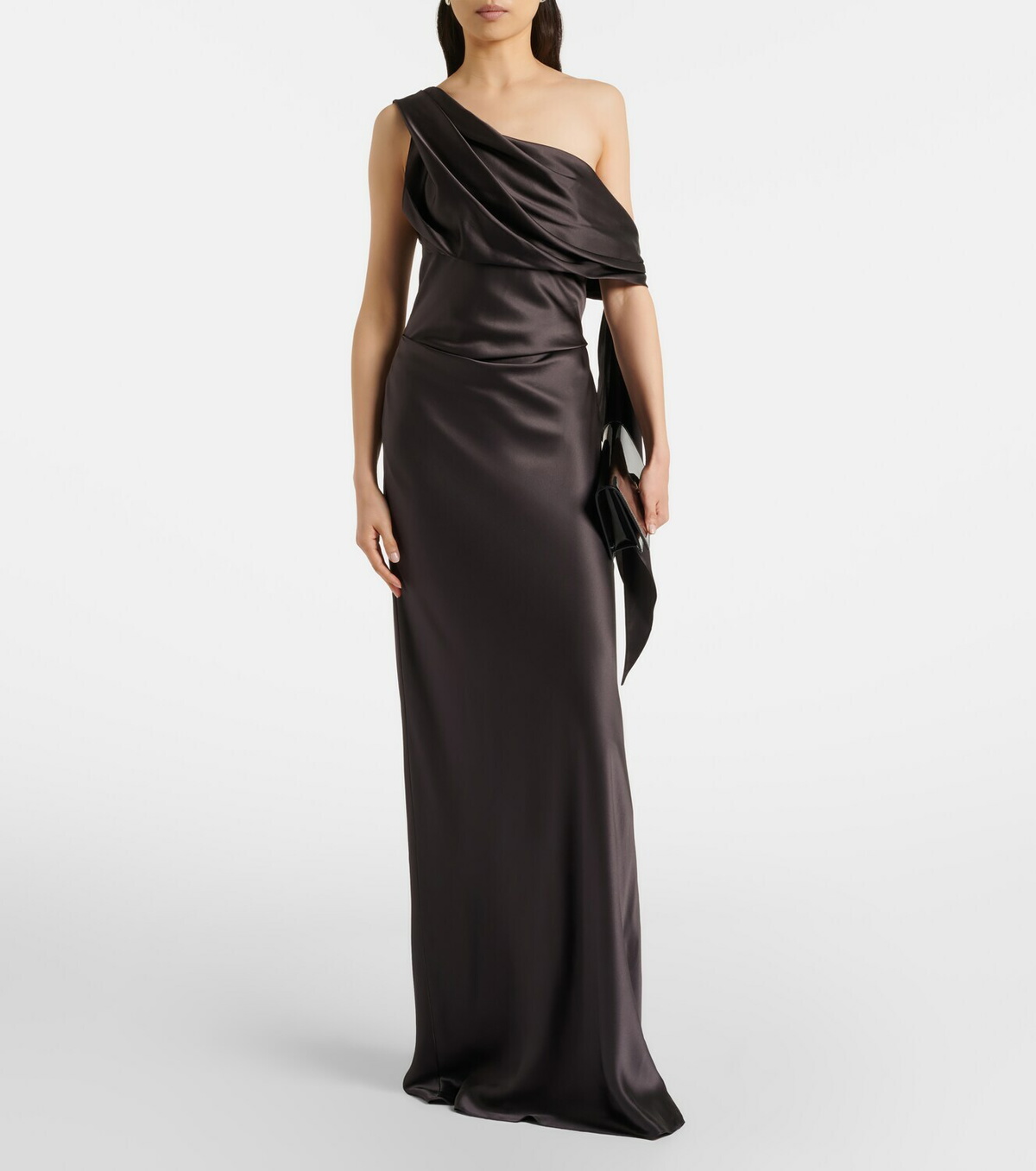 The Sei Draped one-shoulder silk satin gown