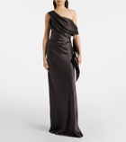 The Sei Draped one-shoulder silk satin gown